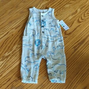 NWT Carters Sleeveless Jumpsuit Safari Animals Size 6M